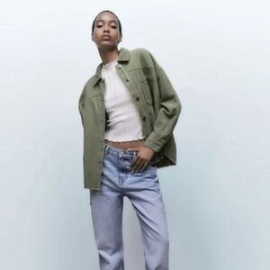 Zara Green Corduroy Shacket